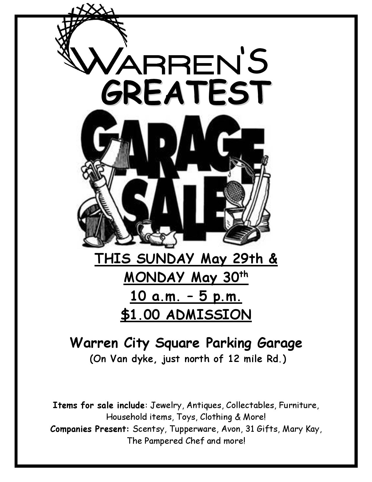 Warren’s Greatest Garage Sale Michigan Abolitionist Project (MAP)